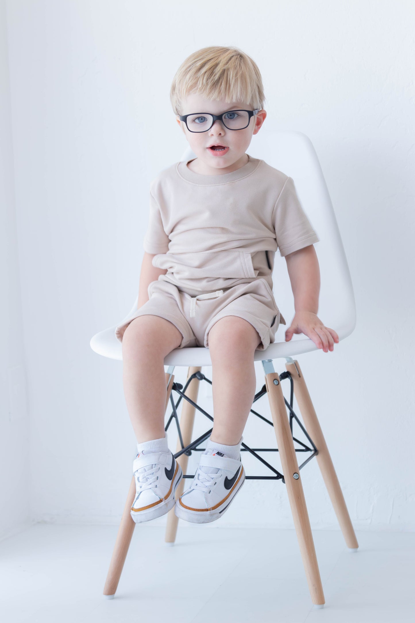 Short Sleeve Sweatshirt - Biscotti