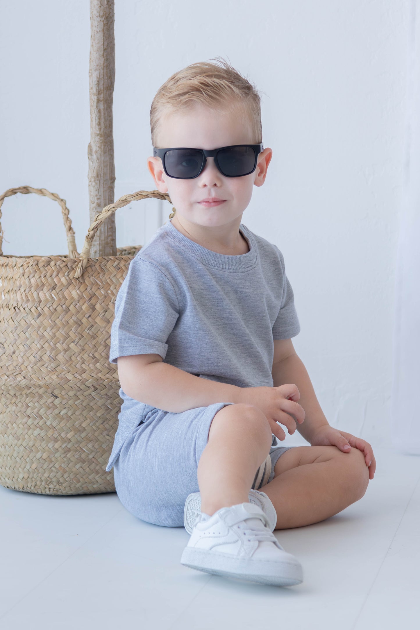 Short Sleeve Sweatshirt - Light Grey