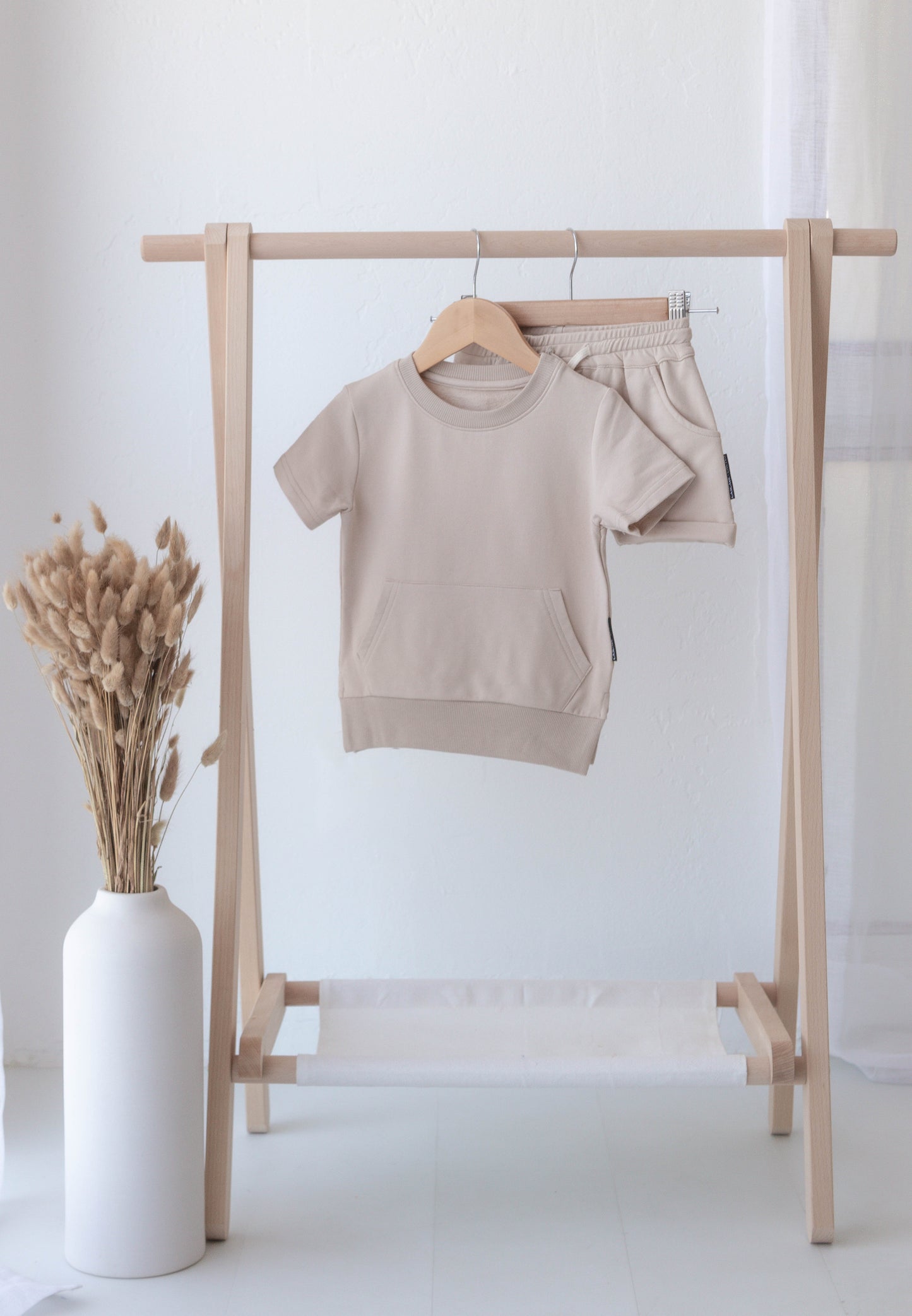 Short Sleeve Sweatshirt - Biscotti